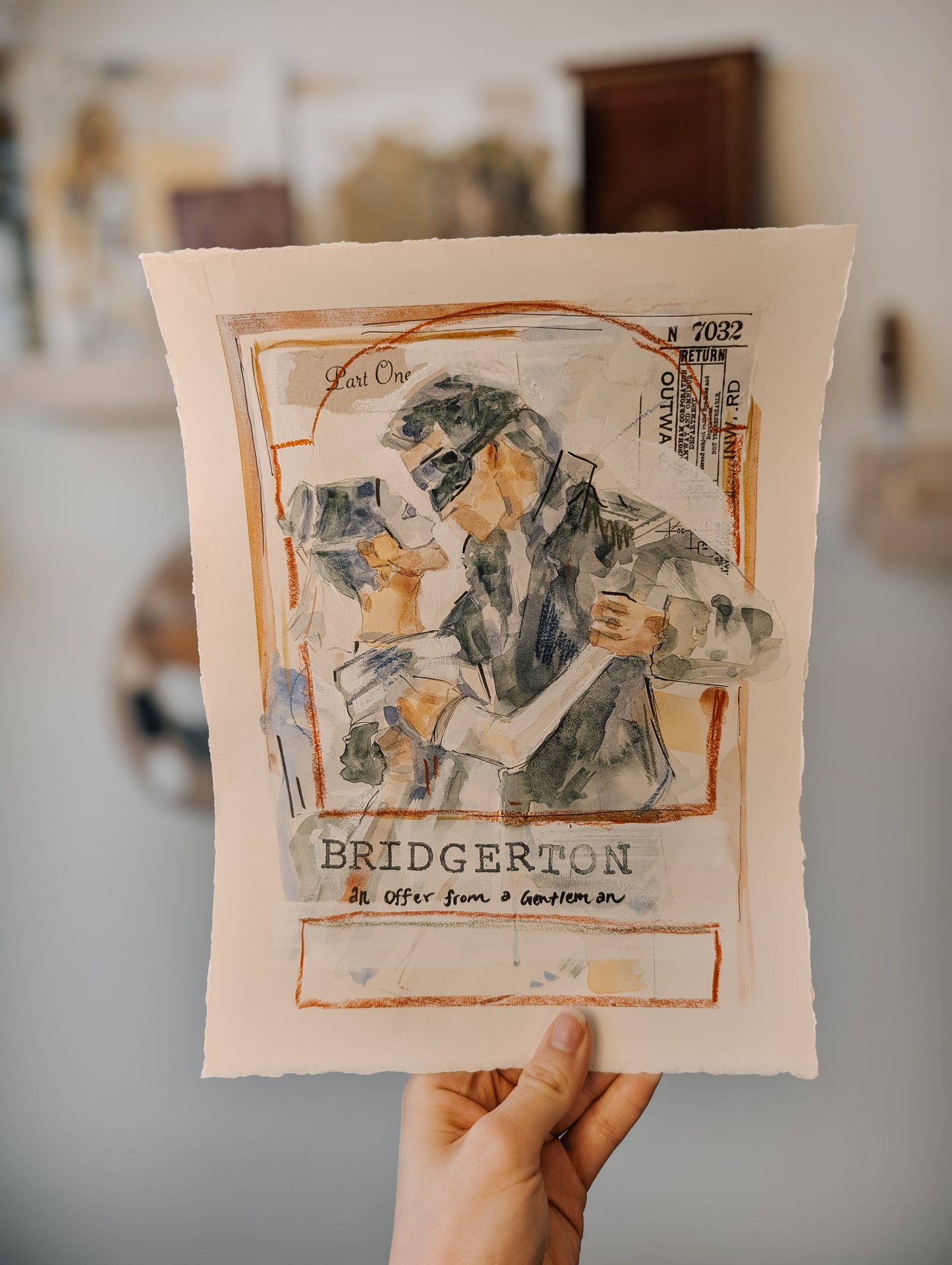 "An Offer from a Gentleman Study" Original Watercolor